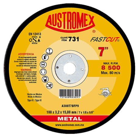 DISCO CORTE METAL 7X1/8X7/8...