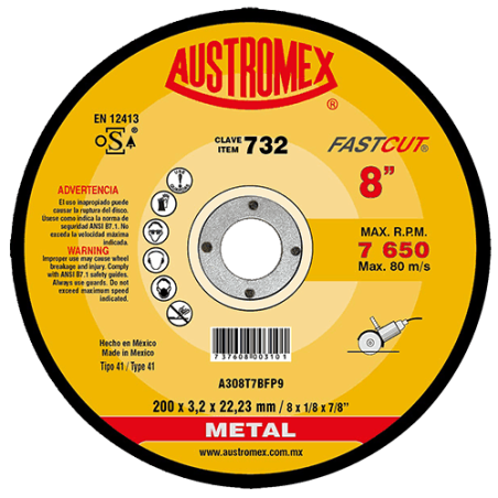 DISCO CORTE METAL 8X1/8X7/8...