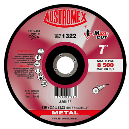 DISCO CORTE METAL TIPO 42...